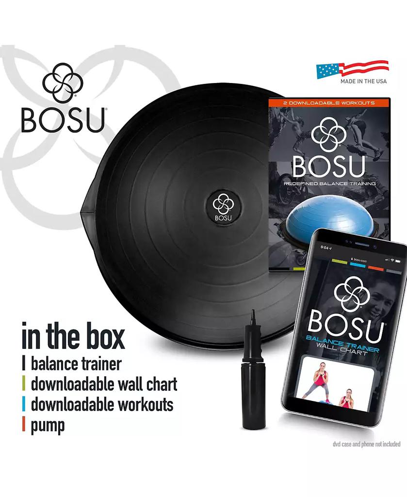 Bosu Balance Trainer Exercise Ball, Fitness Equipment for Home Exercise, 26-Inch, Black