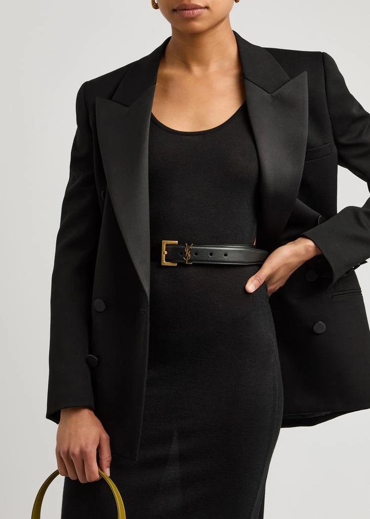 Yves Saint Laurent Cassandre grained leather belt  2