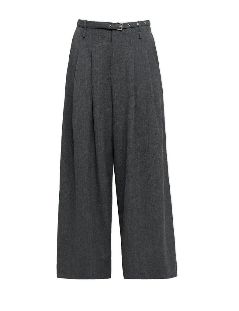 Pixie Market Smocking Grey Belted Wide Leg Pants 5