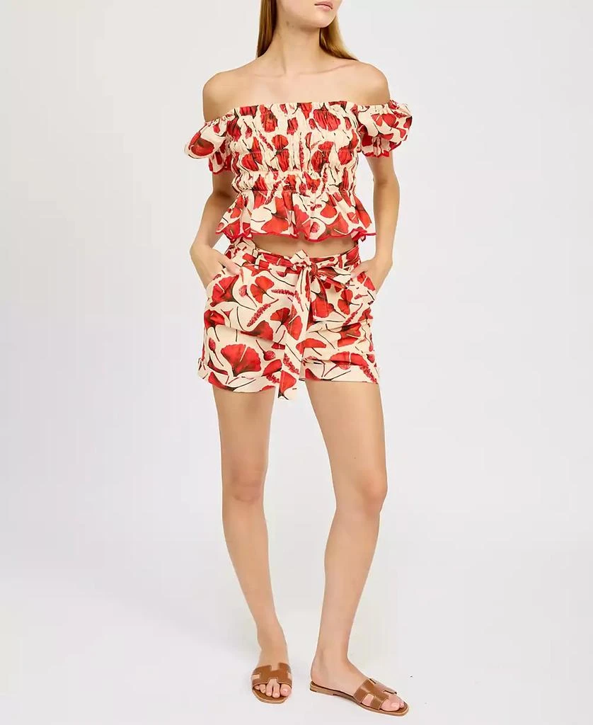 En Saison Women's Josie Belted Shorts 5