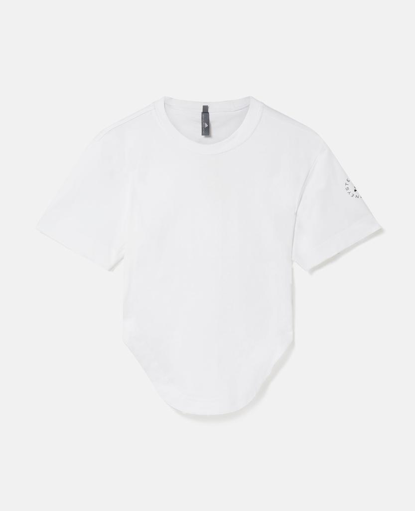 Stella McCartney Stella McCartney - TrueLife Sportswear Curved Hem T-Shirt, Woman, White, Size: M