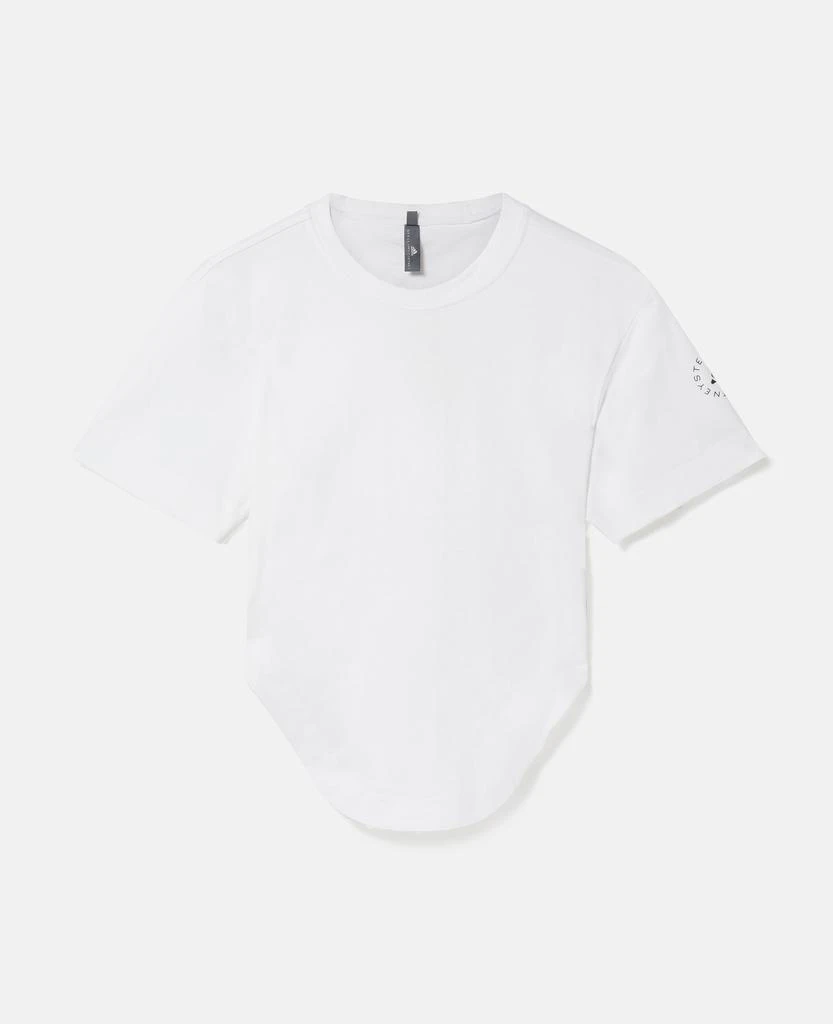 Stella McCartney Stella McCartney - TrueLife Sportswear Curved Hem T-Shirt, Woman, White, Size: M 1