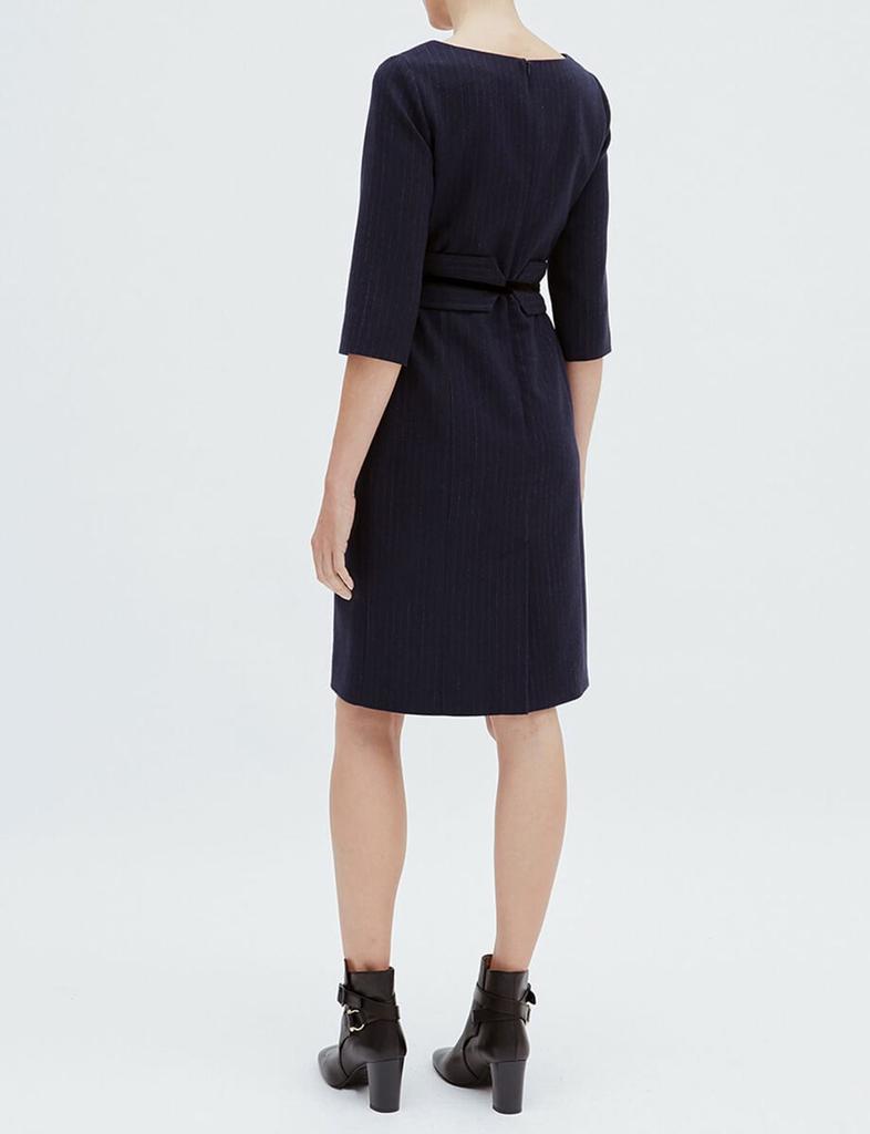 INES DE LA FRESSANGE Navy blue wool Justine dress