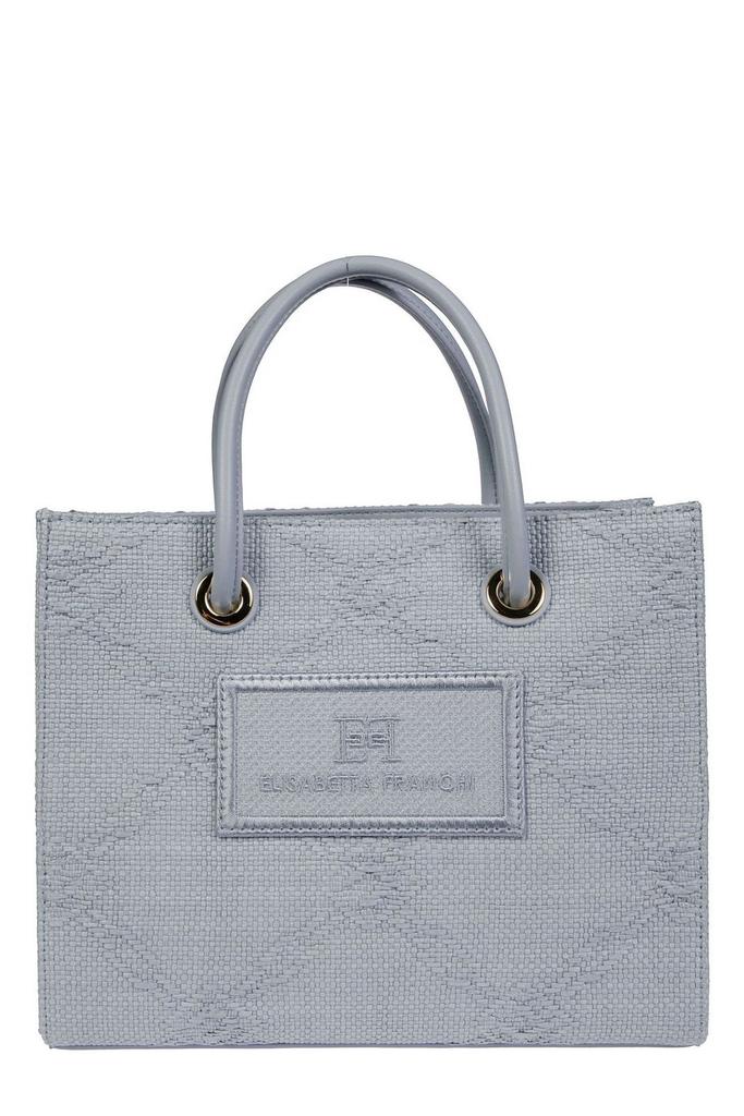トートバッグ ELISABETTA FRANCHI Small tote with contrast stitching Elisabetta Franchi Small Tote With Contrast Stitching In