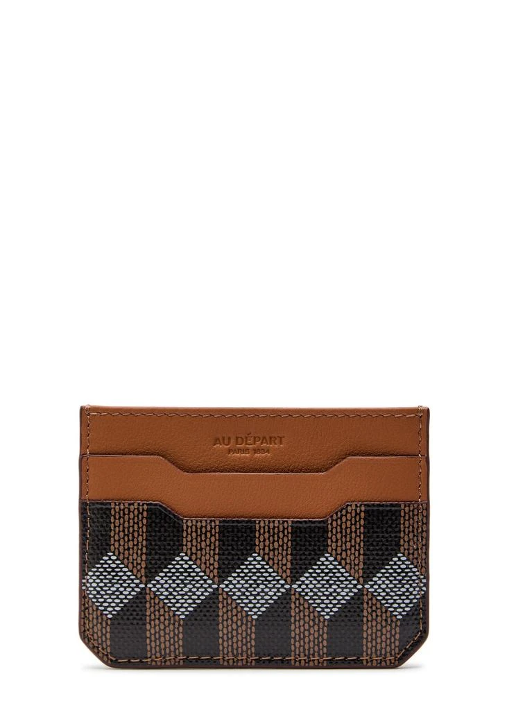 AU DEPART Patterned leather card holder