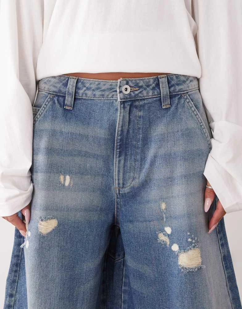 COLLUSION COLLUSION X006 XL balloon low rise jean in worn wash 5