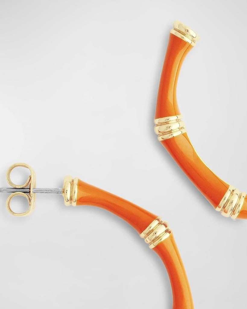 Anabel Aram Jewelry Bamboo Enameled Hoop Earrings 4