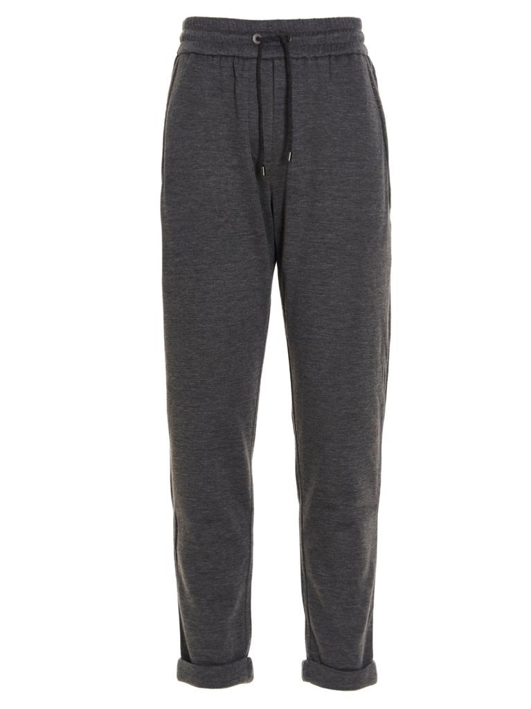 パンツ BRUNELLO CUCINELLI Track trousers in stretch silk satin Brunello Cucinelli Stretch-Silk Satin Track Trousers