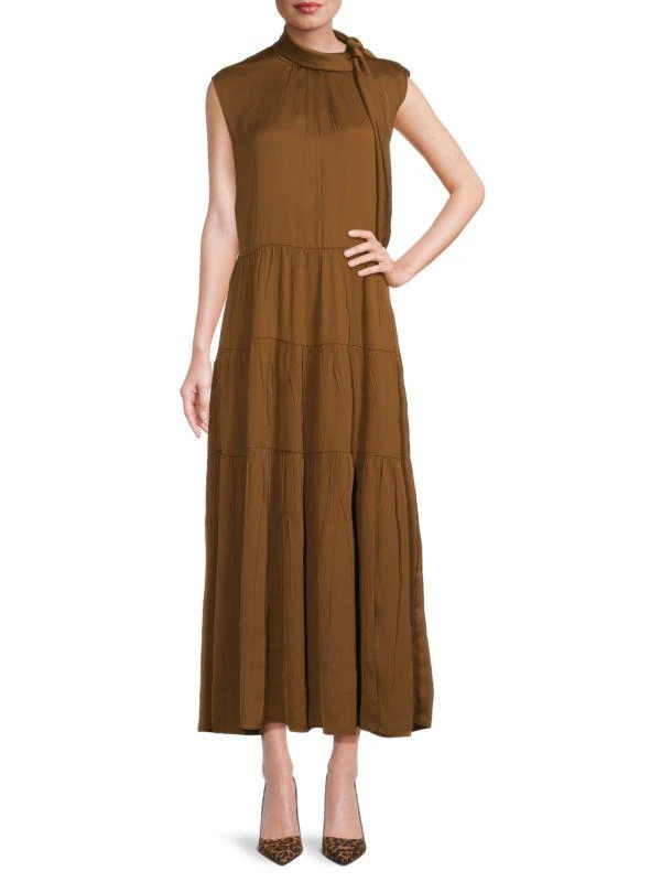 Theory Tiered Satin Maxi Dress 1
