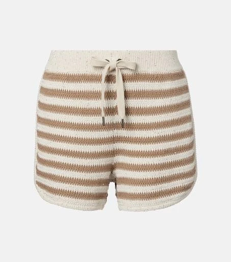 Brunello Cucinelli Striped cotton-blend shorts 1