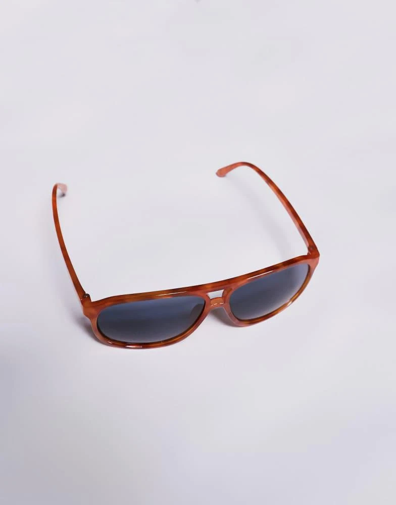 Kaiia Kaiia exclusive thin frame aviator sunglasses in orange tort 3