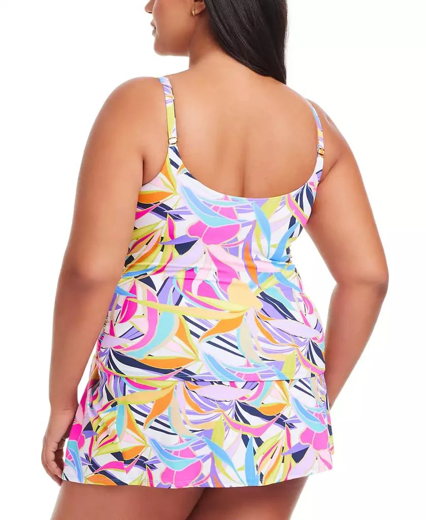 Bleu Rod Beattie Plus Size Printed Living Color Scoop-Neck Underwire Tankini Top 2