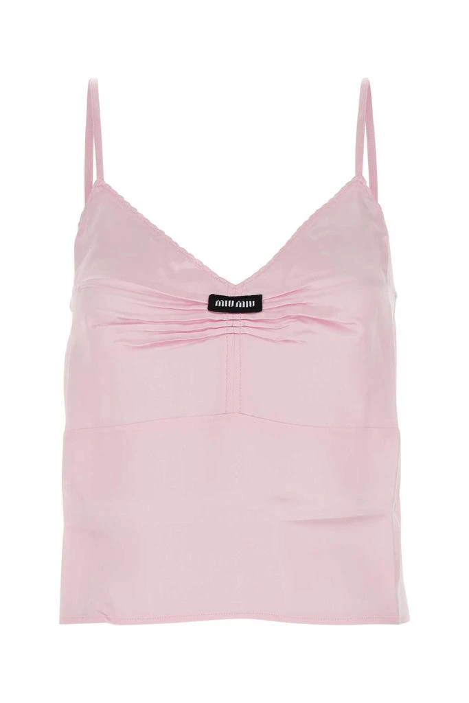 Miu Miu Pastel Pink Satin Tank Top 1