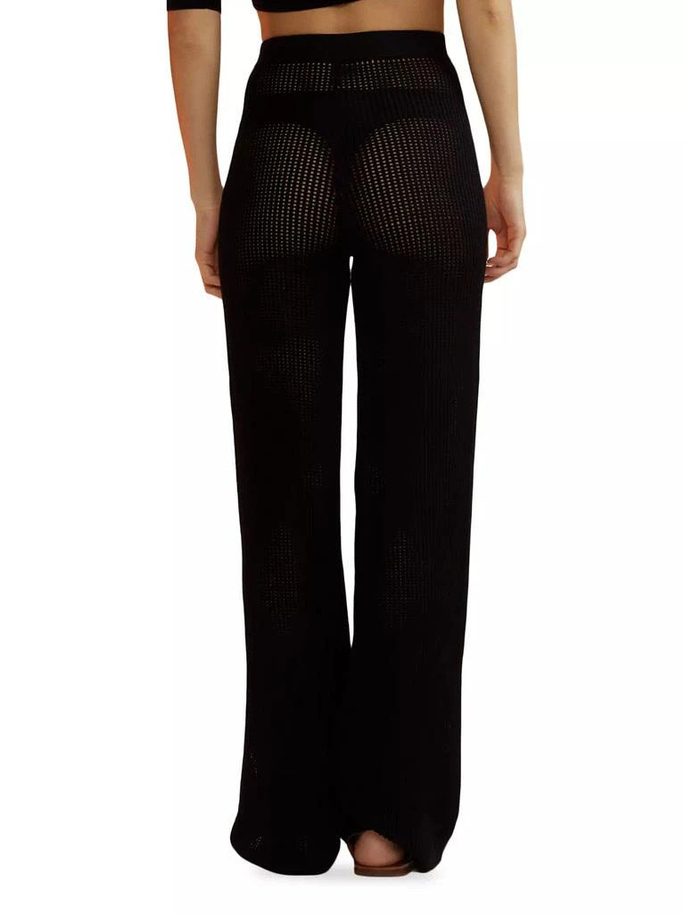 Cynthia Rowley Crochet Knit Wide-Leg Pants 4