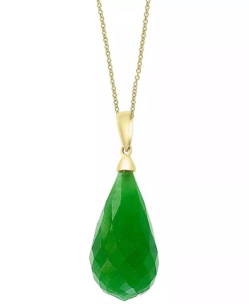Effy EFFY® Dyed Jade Fancy-Cut Briolette 18" Pendant Necklace in 14k Gold 3