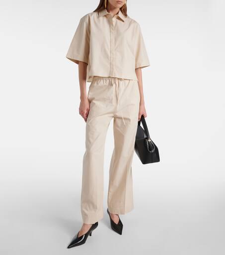 Totême High-rise cotton wide-leg pants