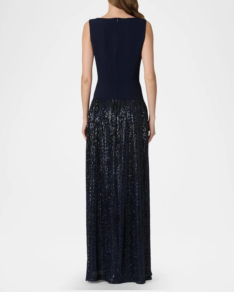 Shoshanna Dorothy Sleeveless Sequin Crepe Maxi Dress 3