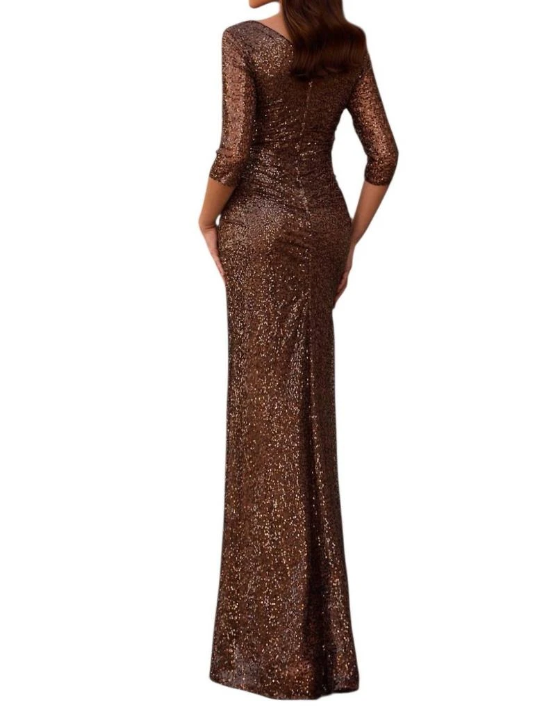 La Femme La Femme - Sequin Ruched Gown 2