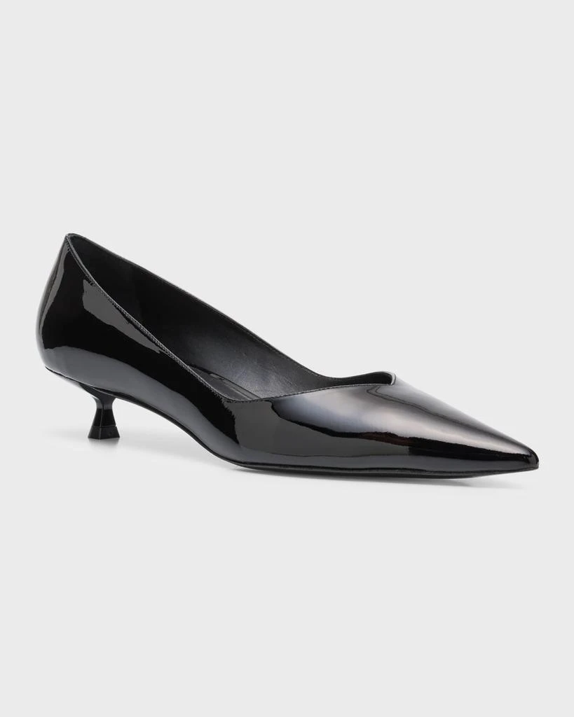 Stuart Weitzman Eva Patent Kitten-Heel Pumps 3