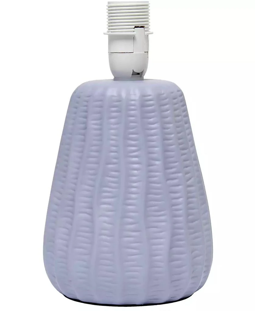 Simple Designs 11.02" Traditional Mini Modern Ceramic Texture Pastel Accent Bedside Table Desk Lamp with Matching Fabric Shade 37