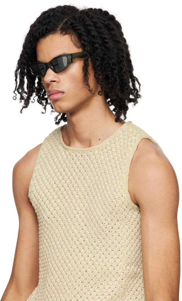Eckhaus Latta SSENSE Exclusive Green 'The Tilt' Sunglasses 4