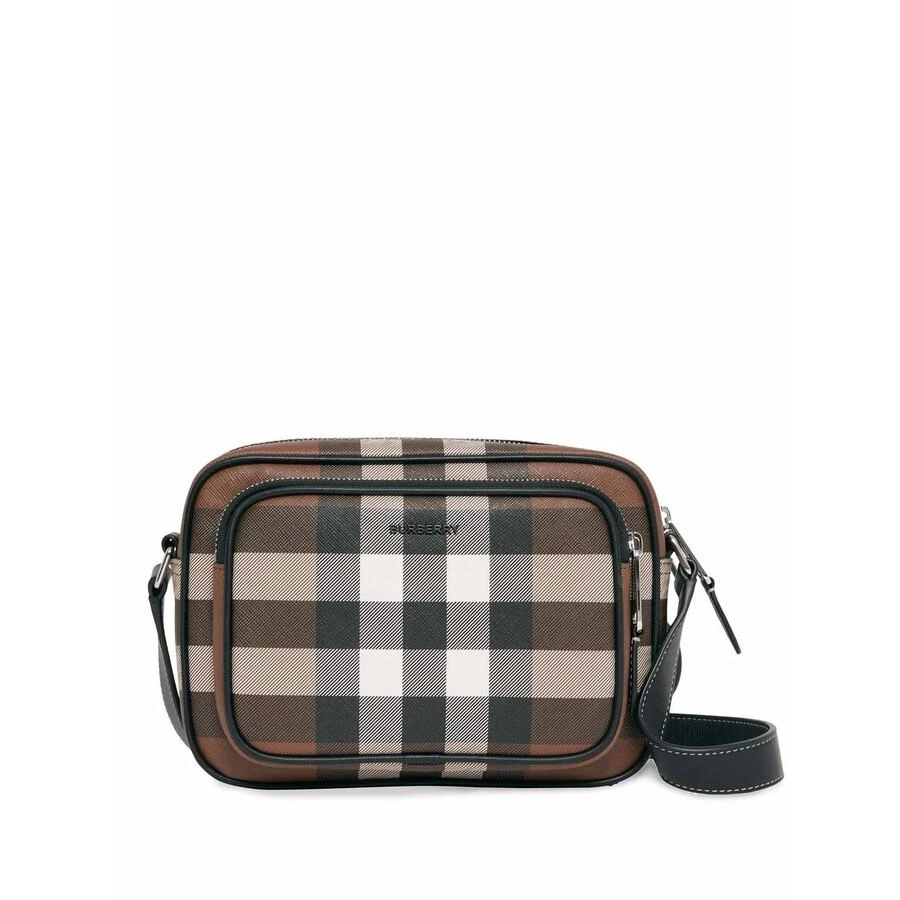 Burberry Dark Birch Brown Check-Print Compact Messenger Bag