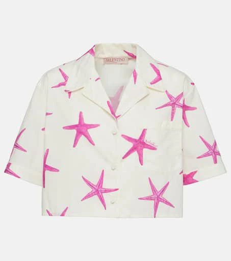 Valentino Starfish cropped cotton poplin shirt 1