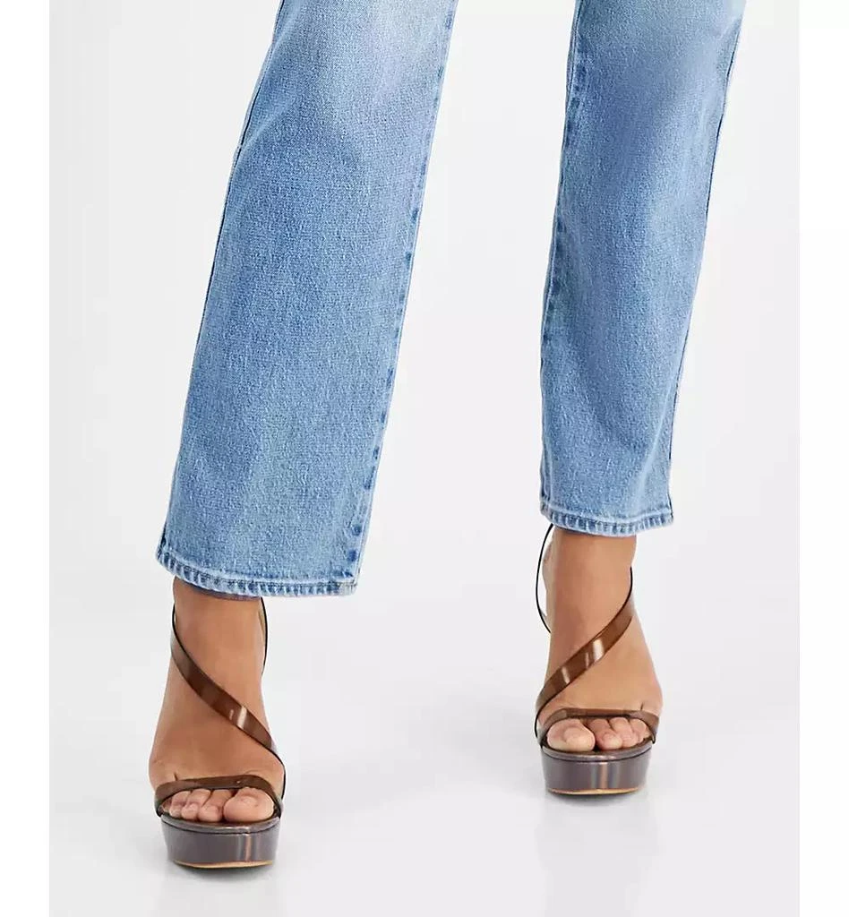 GUESS Women's High Rise Patch Pocket Straight Leg Jeans 7