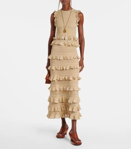 Zimmermann Hypnotic knitted ruffled lamé top 2