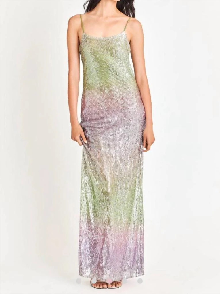 LOVESHACKFANCY Sequin Dress In Lilac Leaves 3