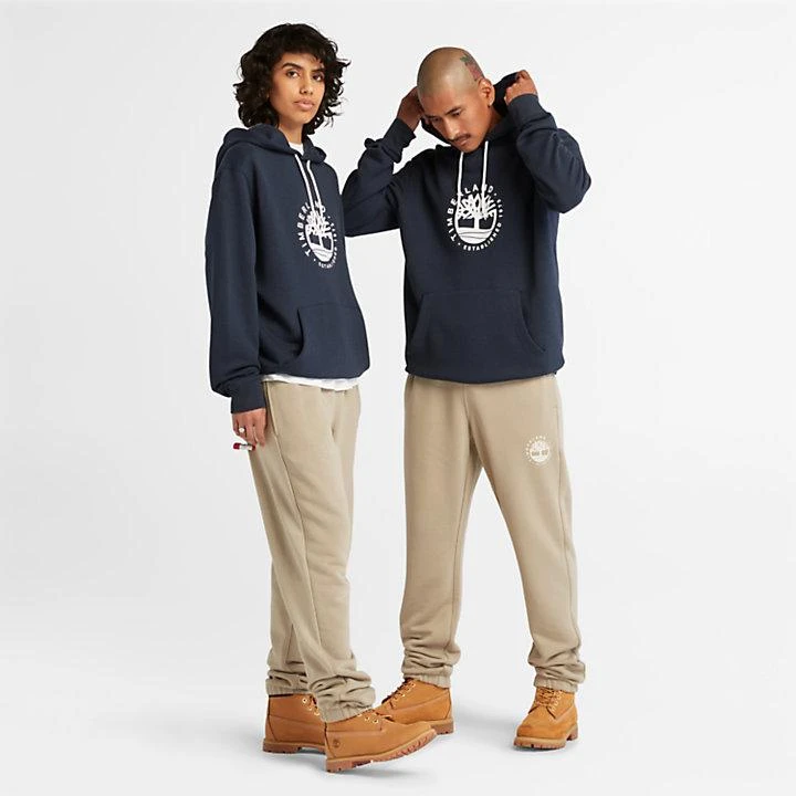 Timberland Logo Hoodie with Tencel™ Lyocell and Refibra™ technology for Men in Navy 2