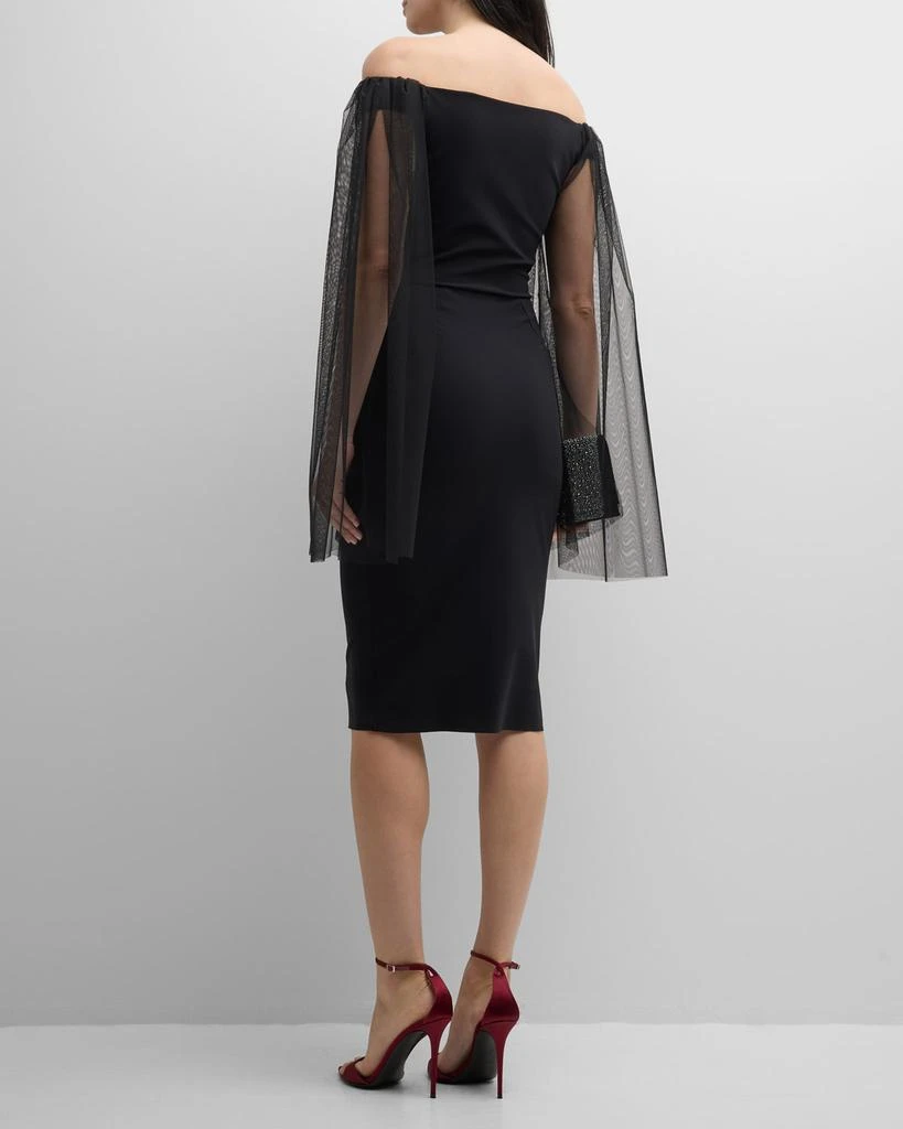 Chiara Boni Gabris Off-Shoulder Cape-Sleeve Midi Dress 4