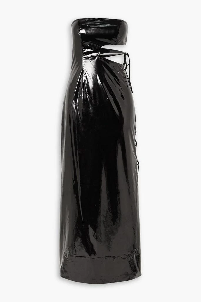 ROTATE Birger Christensen Malena strapless cutout coated jersey dress 1