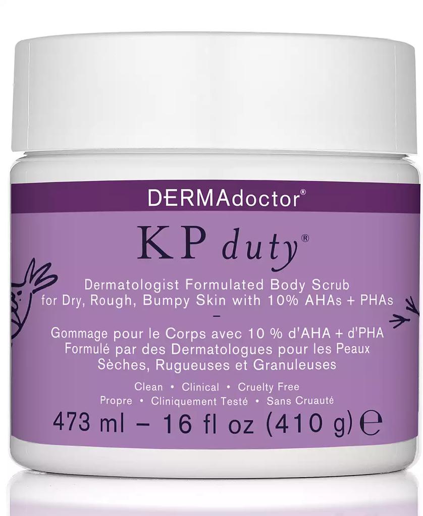 DERMAdoctor KP Duty Dermatologist Formulated Body Scrub For Dry, Rough, Bumpy Skin, 16 oz.