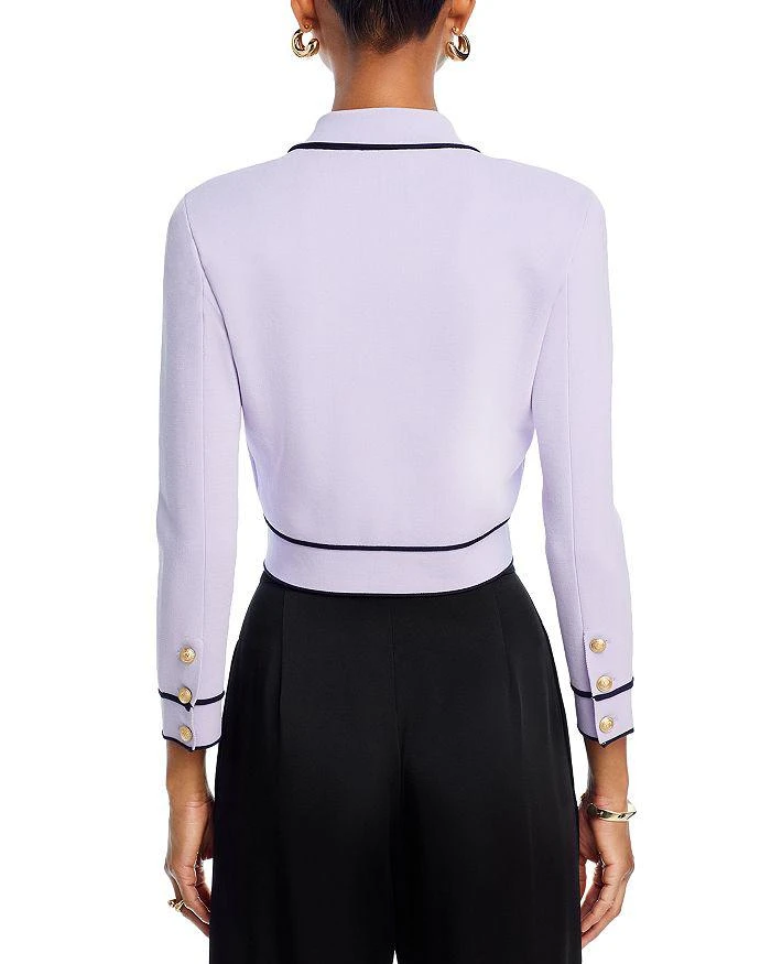 L'Agence Neo Contrast Trim Cropped Cardigan 3