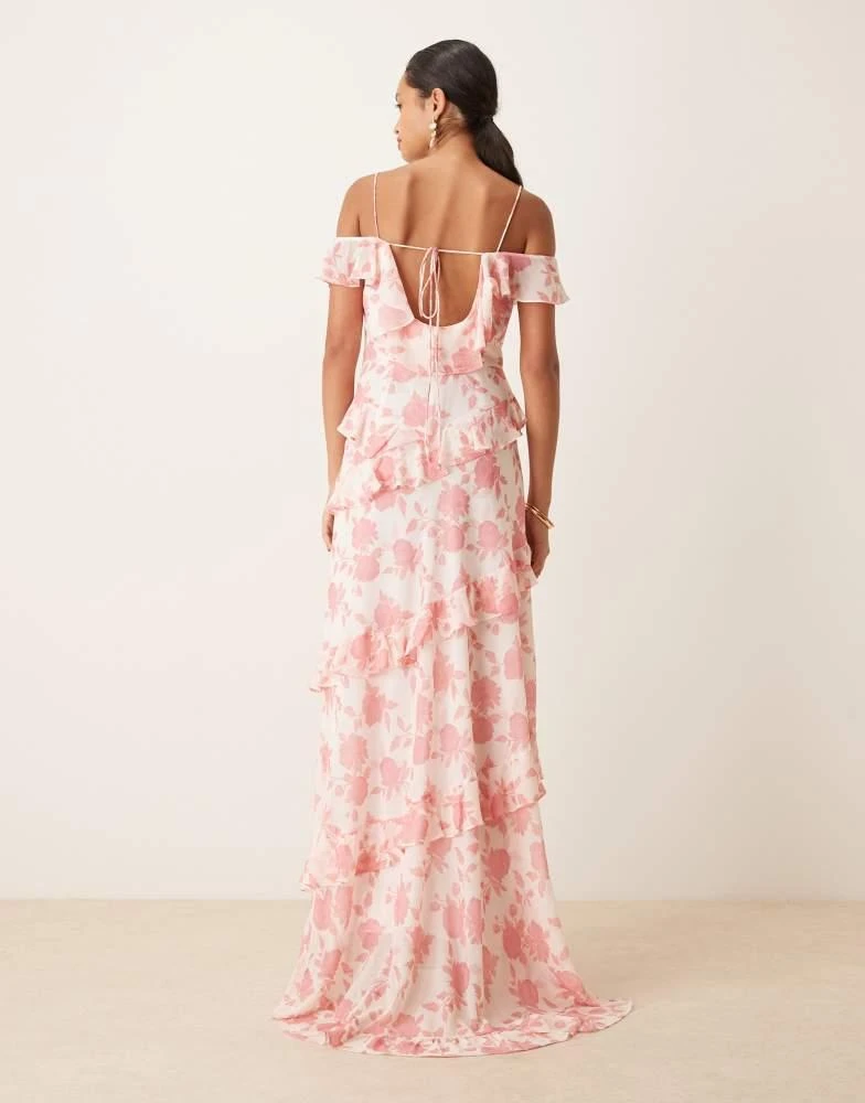 pink asymmetric ruffle dress Asymmetric Ruffle Midi Dress  Made in Spain