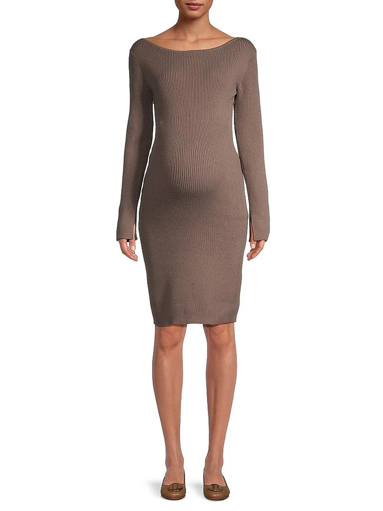 Nom Maternity Hudson Ribbed Maternity Sweater Dress 3
