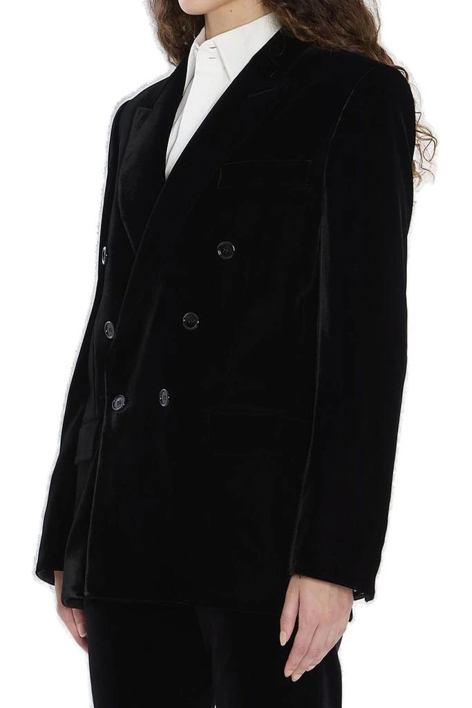 Yves Saint Laurent Saint Laurent Cassandre Double-Breasted Velvet Jacket 3