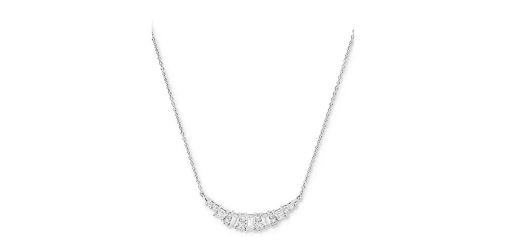 Arabella Cubic Zirconia Heart 18" Statement Necklace in Sterling Silver 3