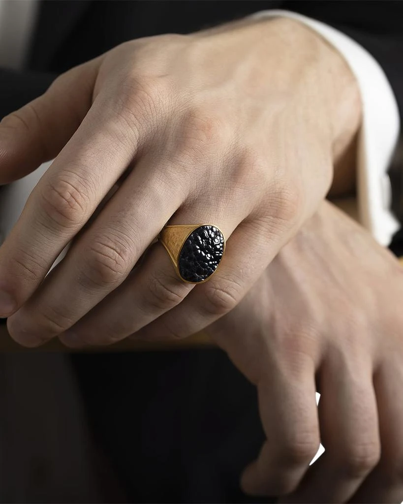 Jorge Adeler Men's 18K Yellow Gold Hematite Ring 2