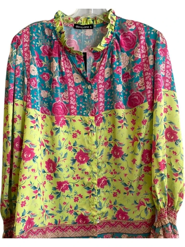 David Cline David Cline - Satin Shirred Sleeve Button-Up Shirt 3