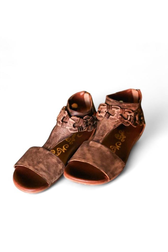 Naughty Monkey Women's Hippie Hollow Distressed Genuine Leather Sandals In Brown