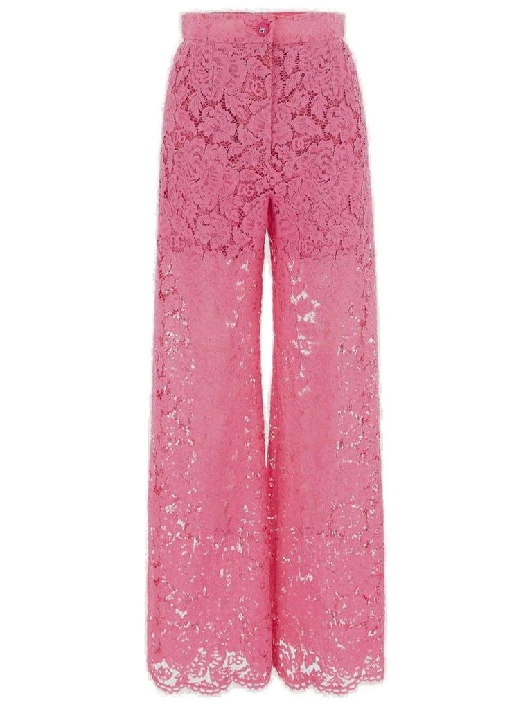 Dolce 
Gabbana Dolce 
Gabbana Flared Branded Stretch Lace Pants 1