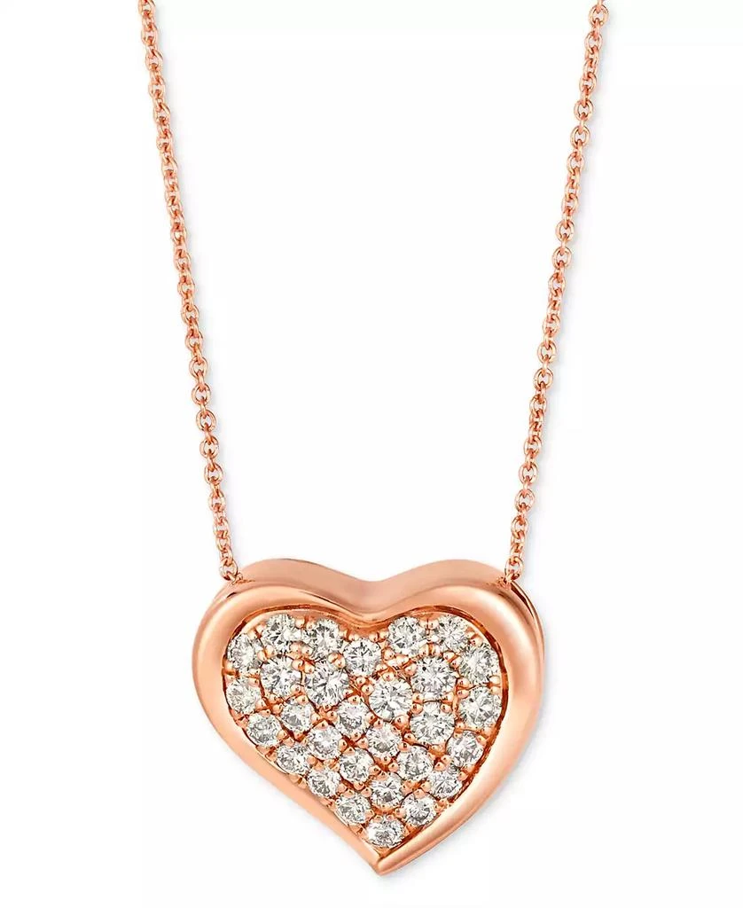 Le Vian GODIVA x Le Vian® Nude Diamond Heart Adjustable 20" Pendant Necklace (3/4 ct. t.w.) in 14k Rose Gold 1