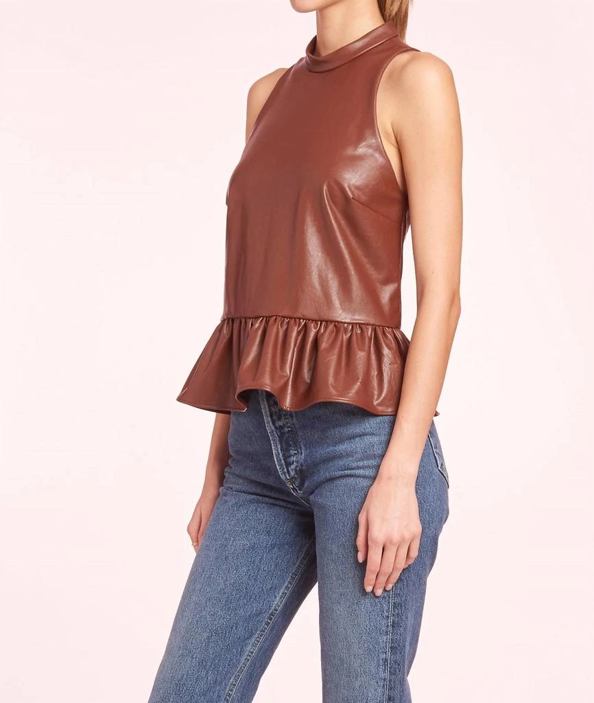 Amanda Uprichard Amanda Uprichard - Anders Faux Leather Peplum Waist Top 3