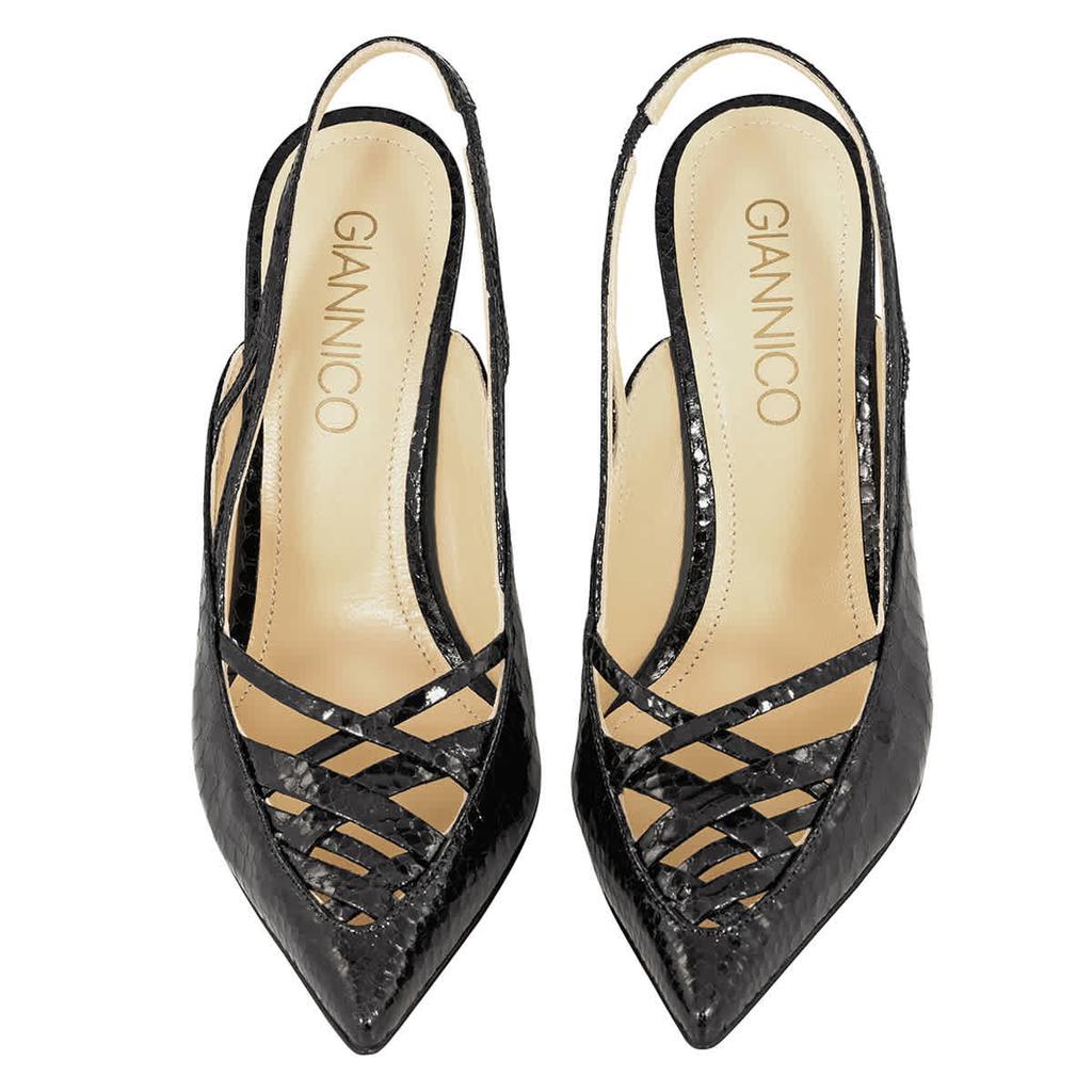 GIANNICO Ladies Black Amelia 110mm Heeled Pumps