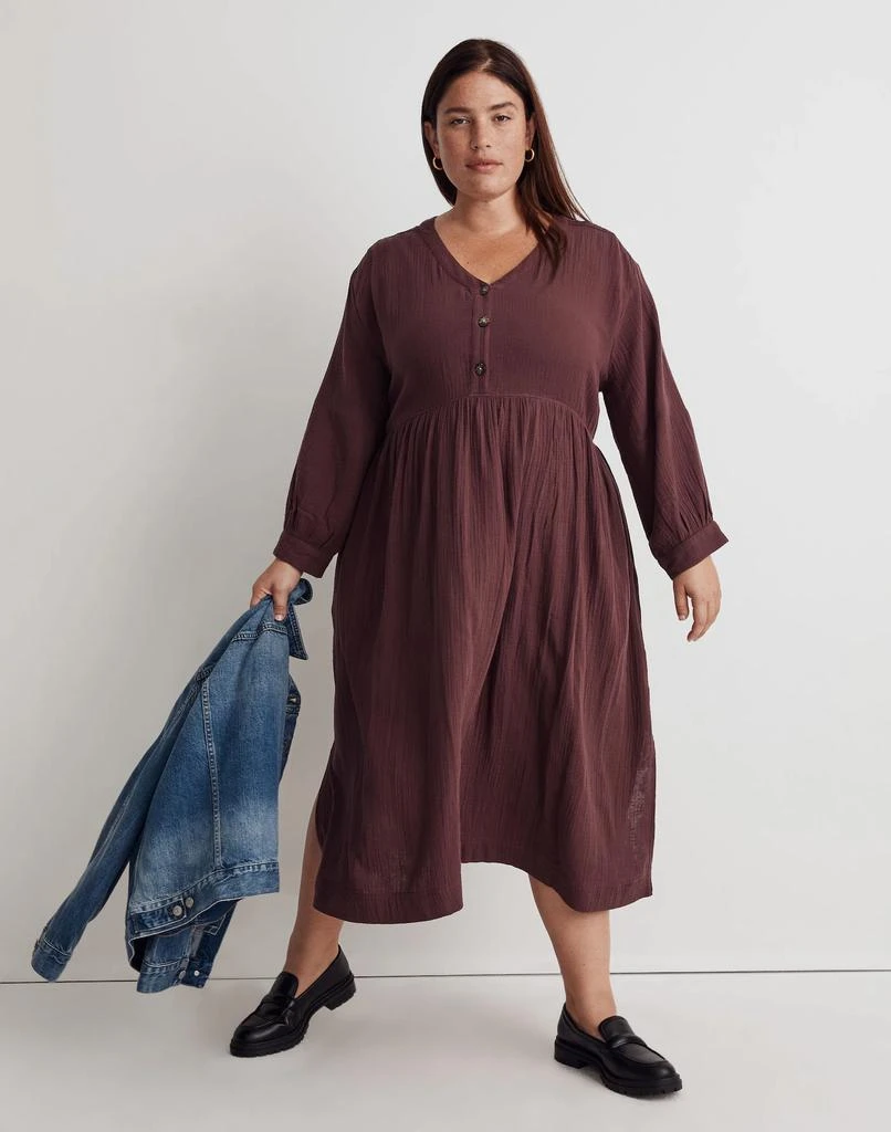 Madewell Plus Lightspun Button-Front Midi Dress 1
