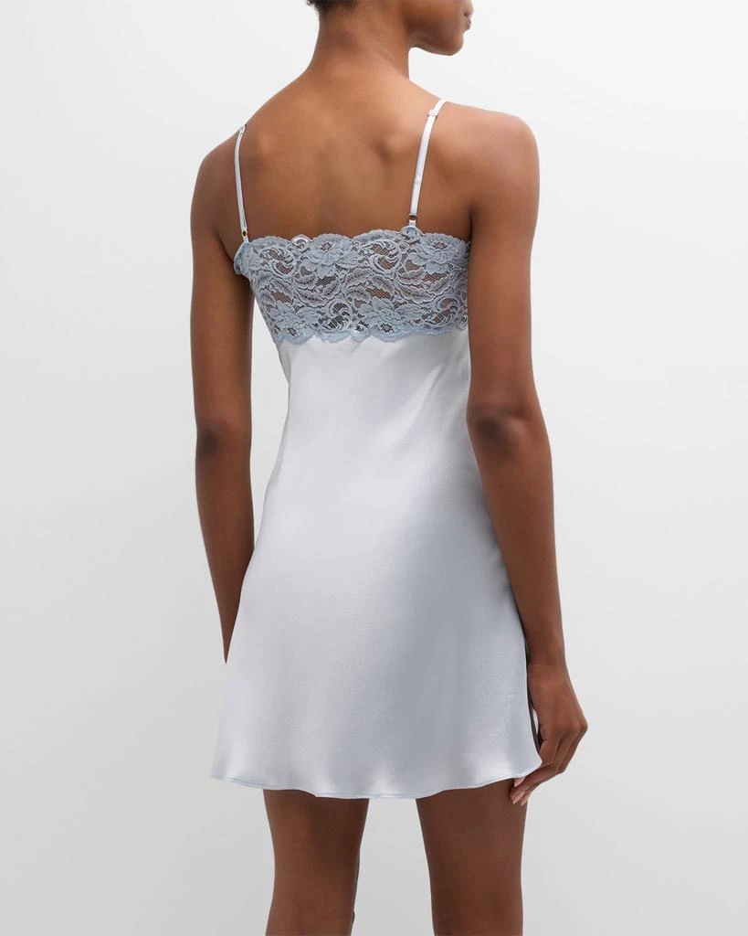 Christine Lingerie Bijoux Lace-Trim Silk Chemise 6