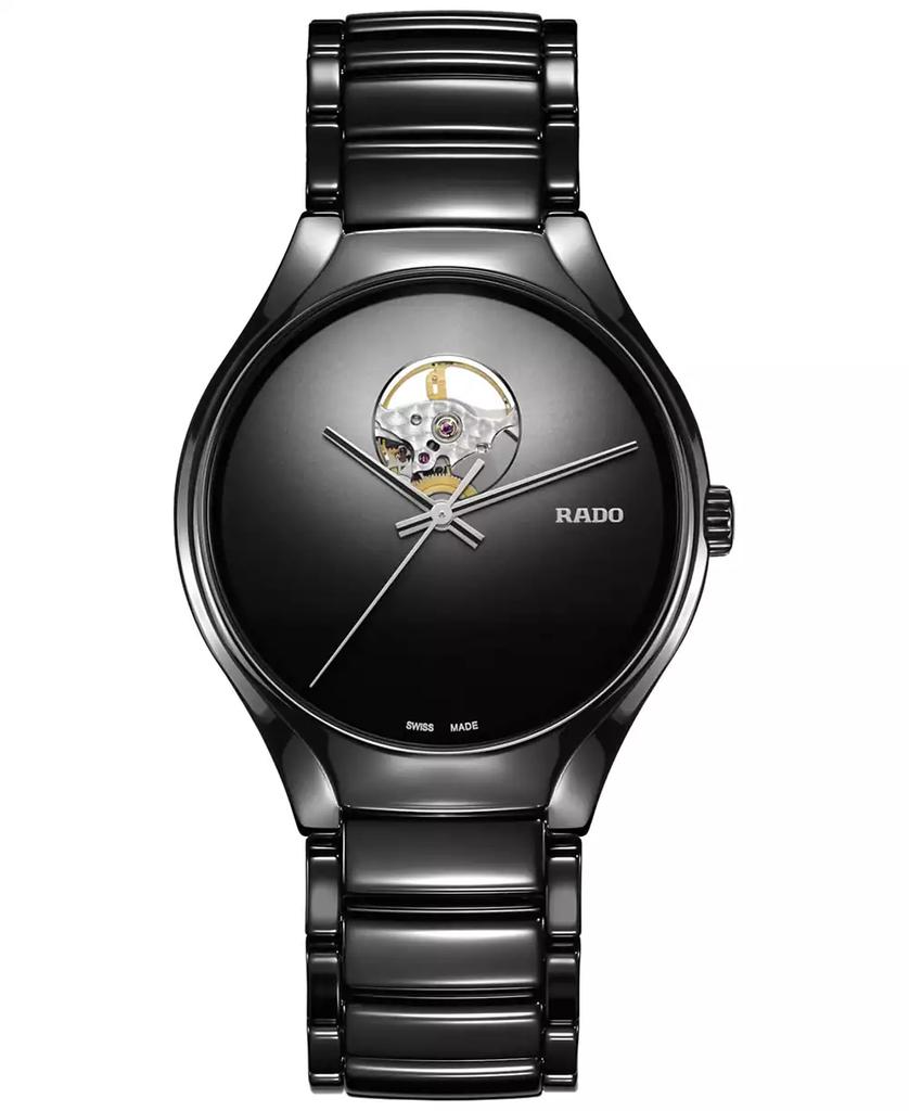 Rado Unisex Swiss Automatic True Secret Black Ceramic Bracelet Watch 40mm