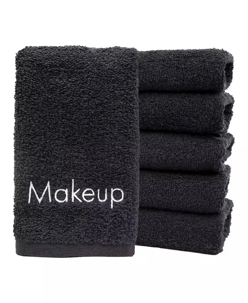 Arkwright Home Embroidered Makeup Remover Towels (Pack of 6), 11x17 in., Color Options, 100% Cotton Fingertip Towels